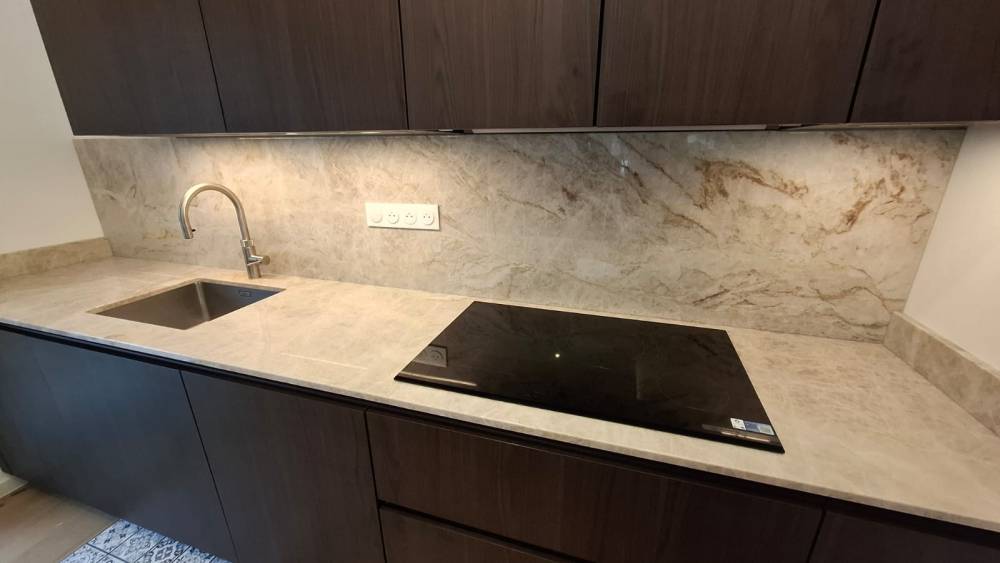 Quartzite Taj Mahal poli (brillant) - cuisine (1)